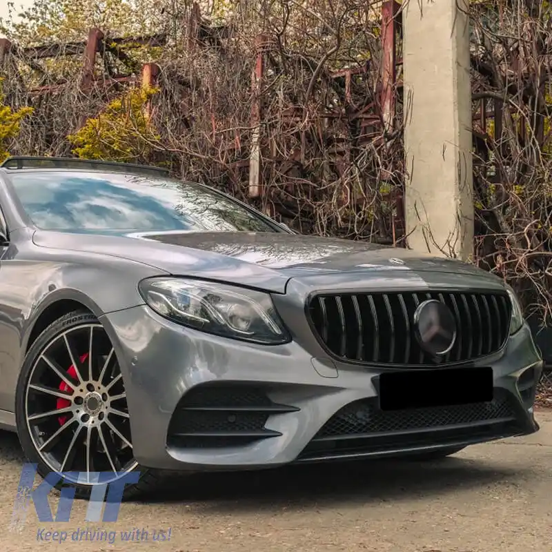 Grilă frontală potrivită pentru Mercedes-Benz E-Class W213 16-19 GT A Design Panamericana Look Negru 1pc-image-6312842