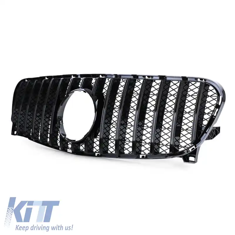 Grilă frontală potrivită pentru Mercedes-Benz GLA X156 13-16 Aspect Panamericana Negru Lucios 1 Buc-image-6314096