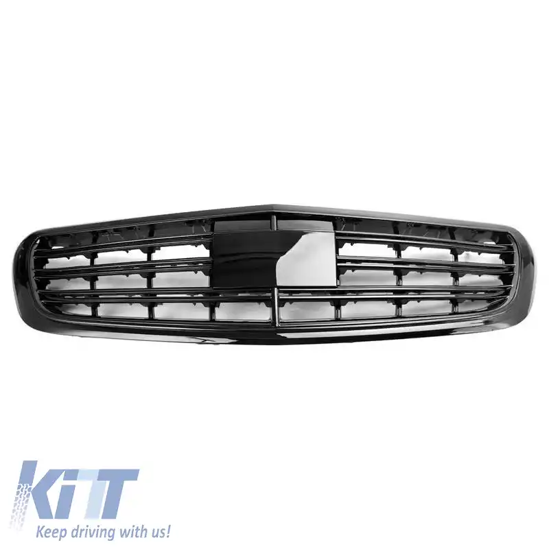 Grilă frontală potrivită pentru Mercedes-Benz S-Class W222 13-20 Aspect A Design Look Night Edition Negru Lucios 1 Pc-image-6323990
