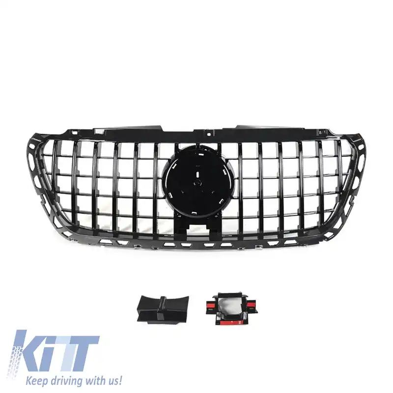 Grilă frontală potrivită pentru Mercedes-Benz Sprinter W907 18-26 GT A Design Panamericana Look Negru 1 Buc-image-6324754