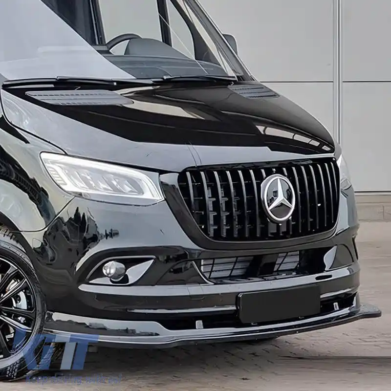 Grilă frontală potrivită pentru Mercedes-Benz Sprinter W907 18-26 GT A Design Panamericana Look Negru 1 Buc-image-6324757