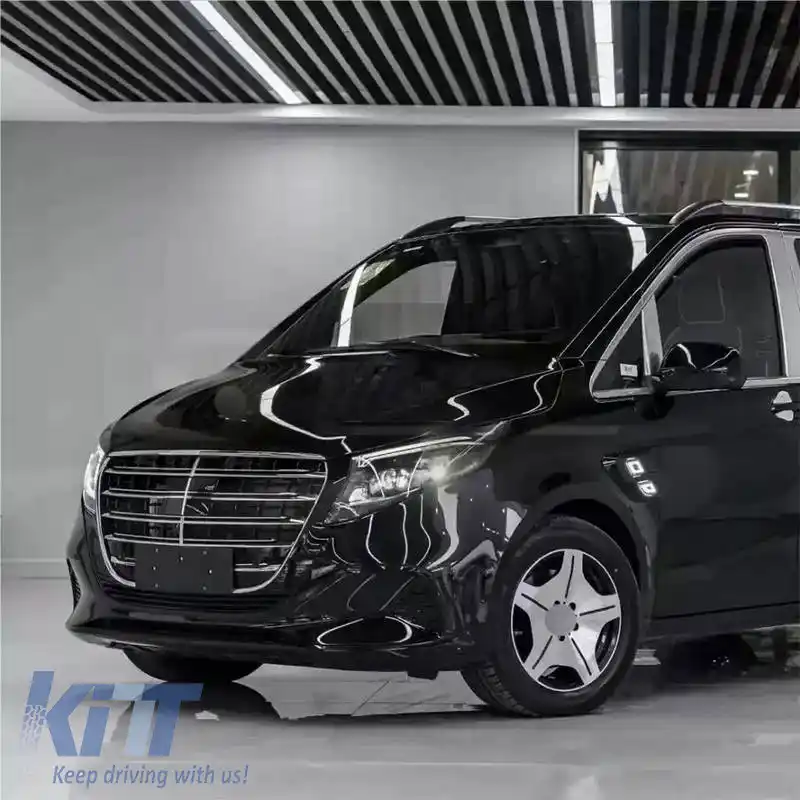 Grilă frontală potrivită pentru Mercedes-Benz Vito W447 / W448 24+ Aspect design A cu LED crom/negru 1 buc.-image-6324912