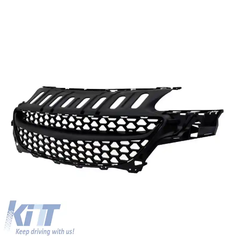 Grilă frontală potrivită pentru Opel Corsa E 14-19 Mat negru cu fagure 1buc-image-6325462