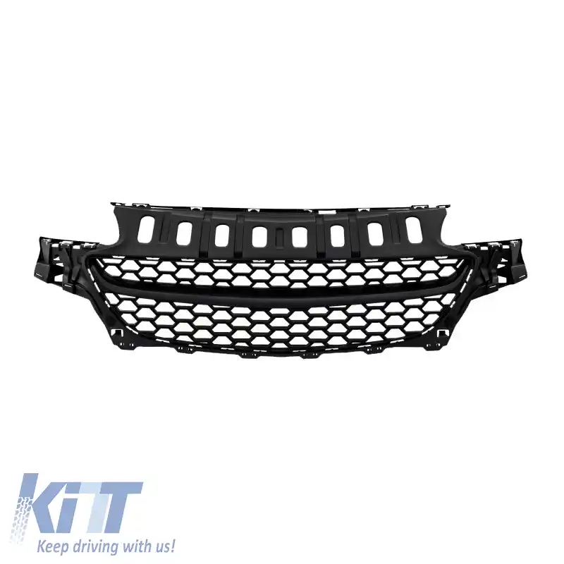 Grilă frontală potrivită pentru Opel Corsa E 14-19 Mat negru cu fagure 1buc-image-6325463