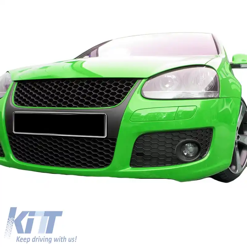 Grilă frontală potrivită pentru VW Golf V (5) 03-08 / Jetta 05-11 Aspect GTI fără emblemă, tip fagure cu linie roșie 1 buc.-image-6295818