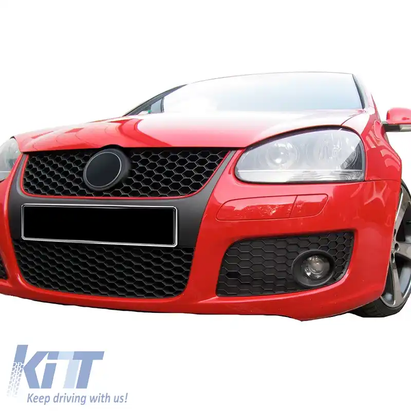Grilă frontală potrivită pentru VW Golf V (5) 03-08 / Jetta 05-11 Aspect GTI cu fagure și linie roșie 1 buc.-image-6296018