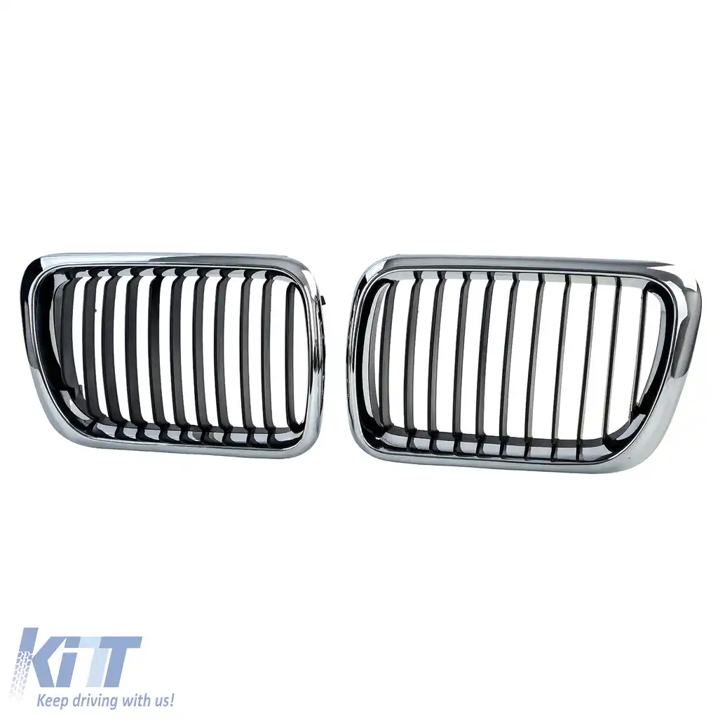 Grilă frontală sport crom negru, potrivită pentru BMW Seria 3 E36 Facelift 1996-2000-image-6210507