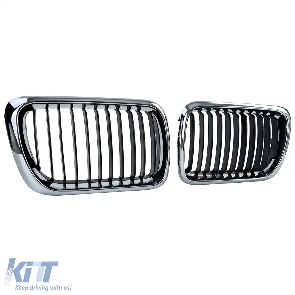 Grilă frontală sport crom negru, potrivită pentru BMW Seria 3 E36 Facelift 1996-2000-image-6210509