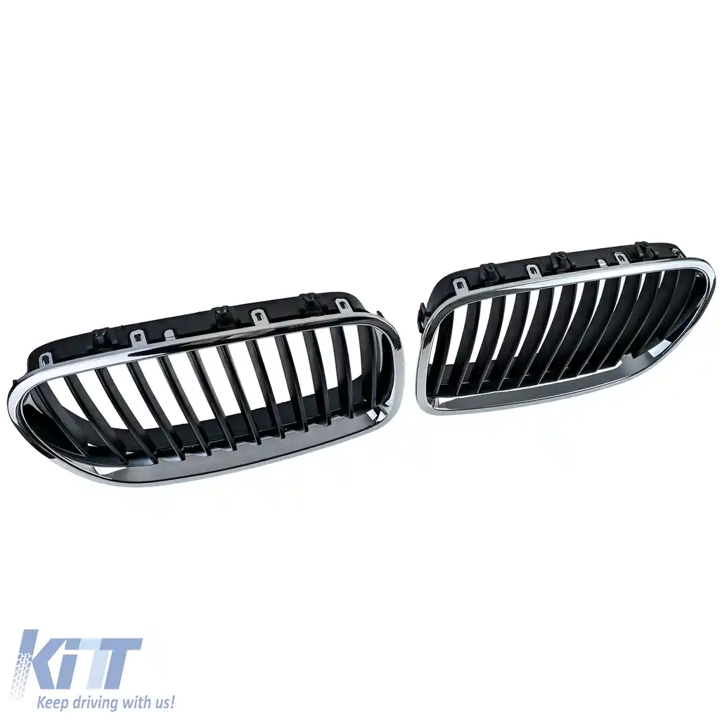 Grilă frontală sport crom negru, potrivită pentru BMW Seria 5 F10 F11 2010-2017-image-6210688