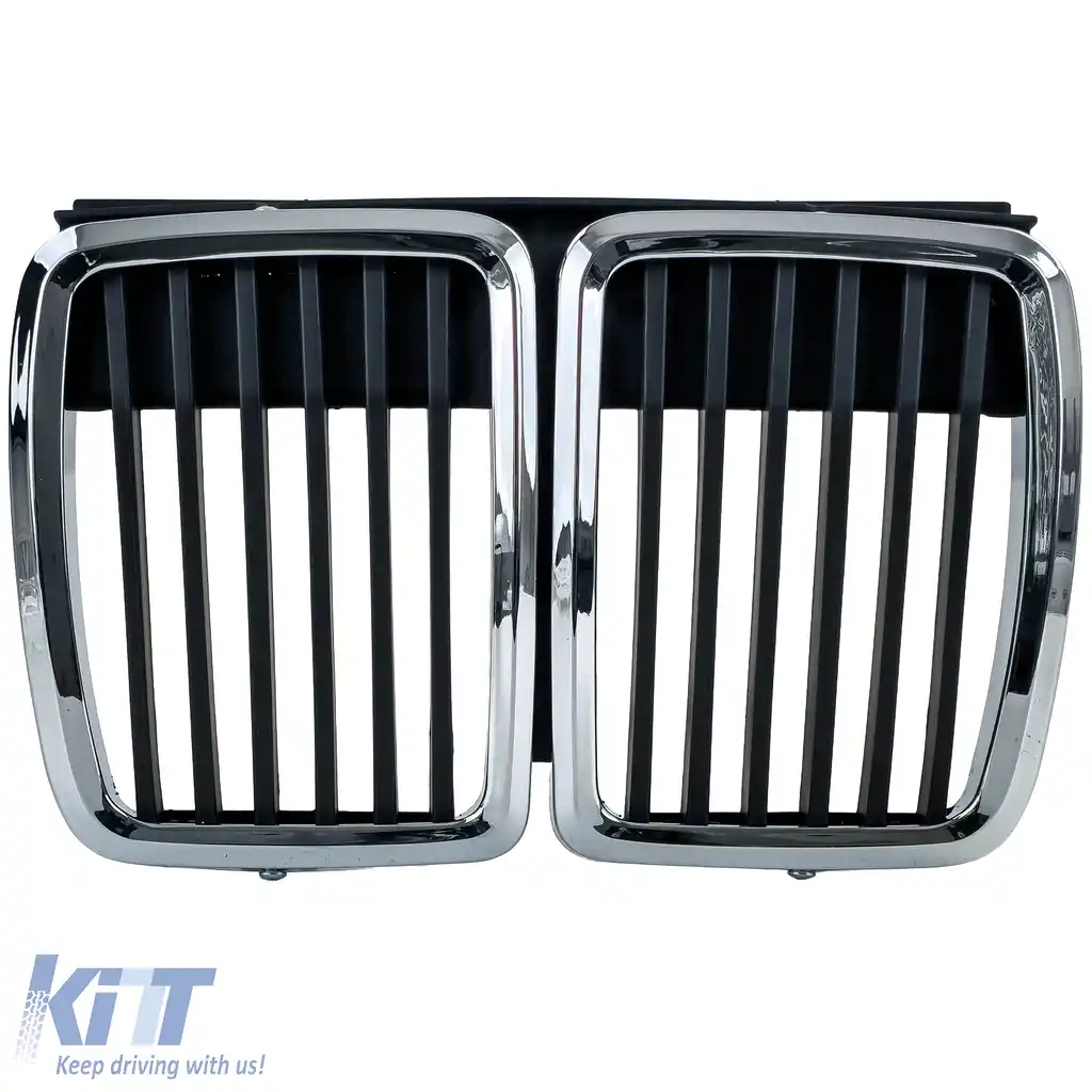 Grilă frontală sport crom negru, potrivită pentru BMW Seria 3 E30 1982-1994-image-6211308