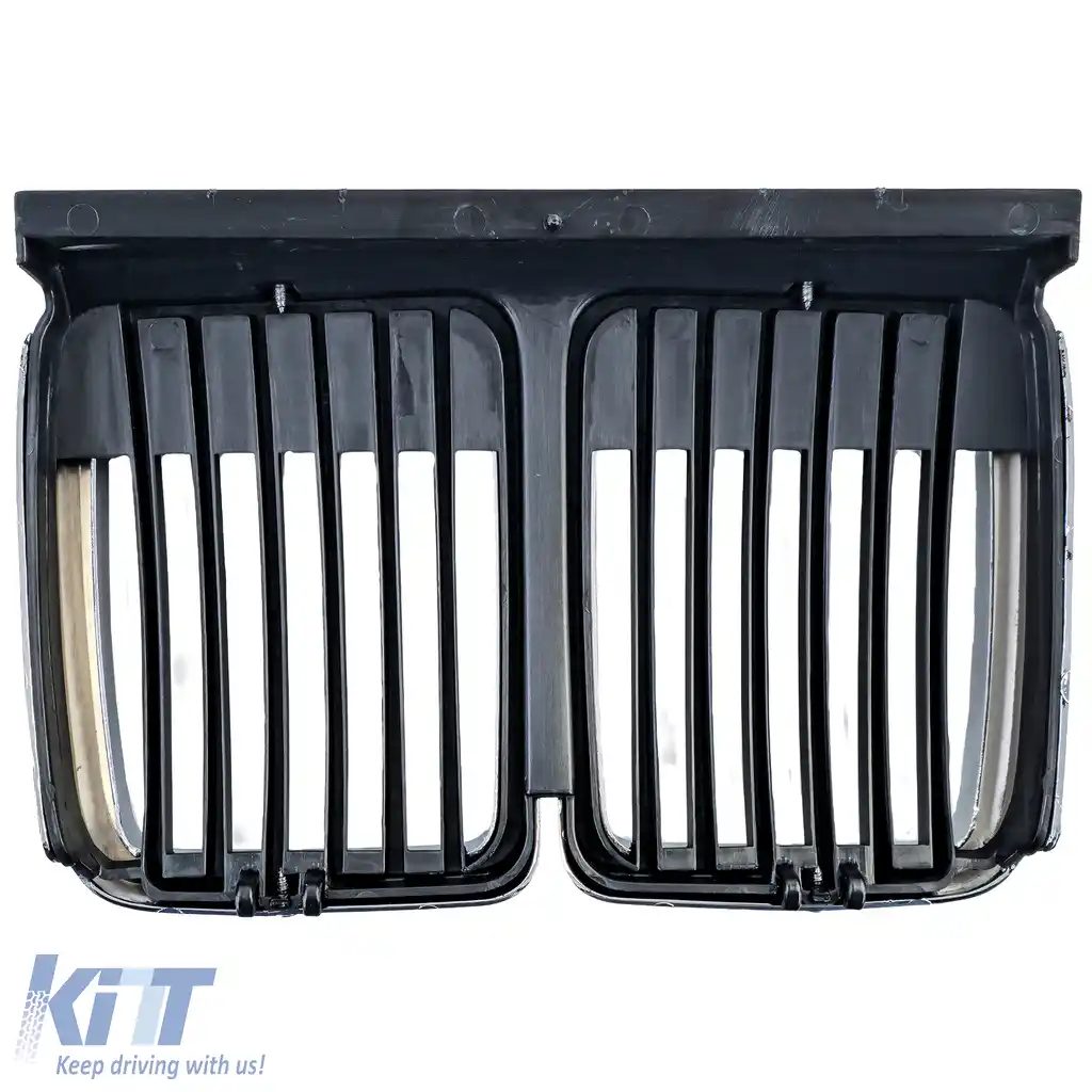 Grilă frontală sport crom negru, potrivită pentru BMW Seria 3 E30 1982-1994-image-6211311