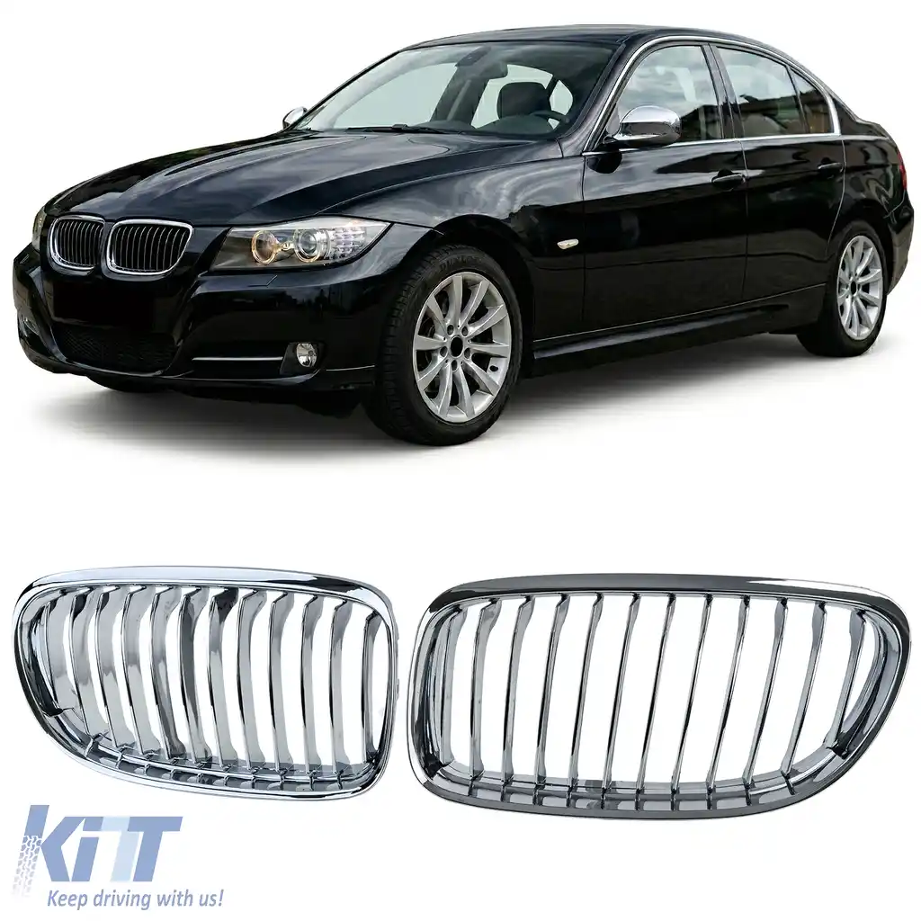 Grilă frontală sport cromată potrivită pentru BMW Seria 3 E90 E91 2008-2012