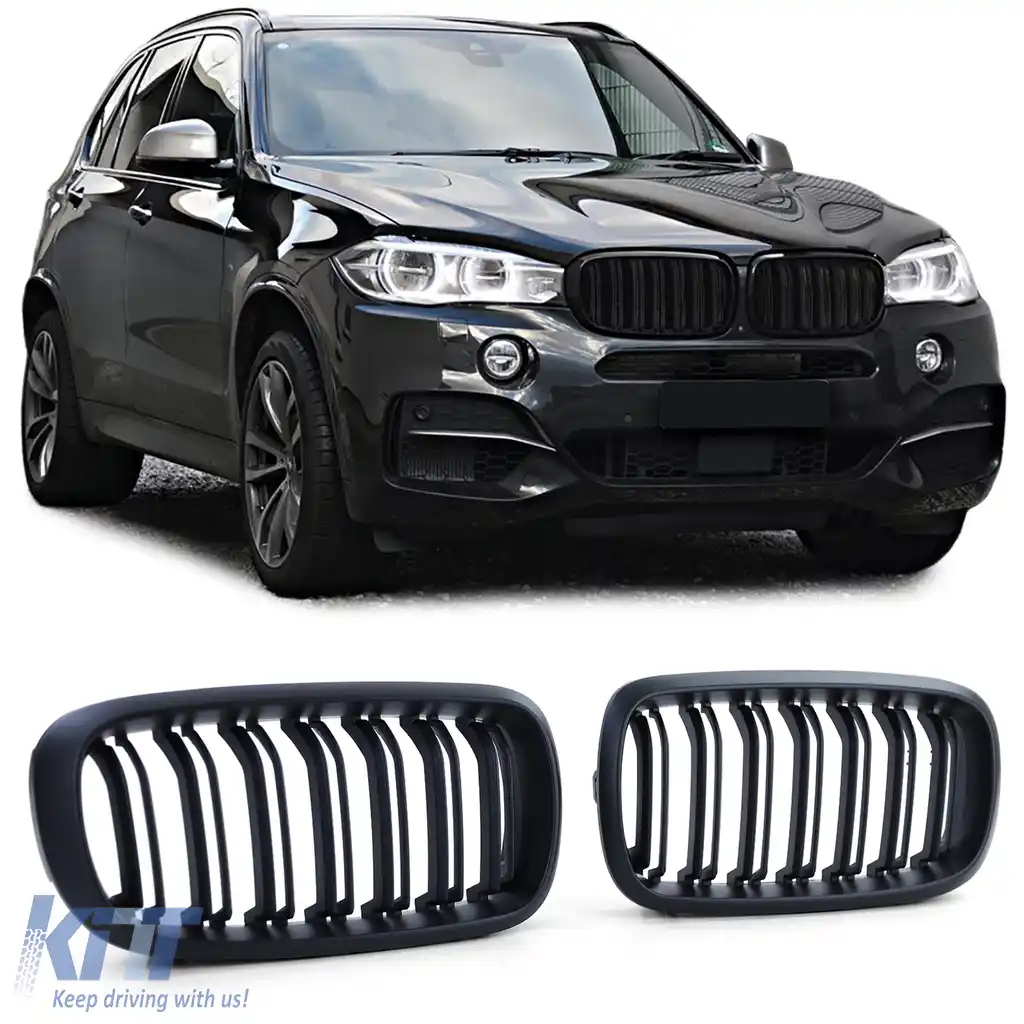 Grilă frontală sport cu două fante, mată, potrivită pentru BMW X5 F15 X6 F16