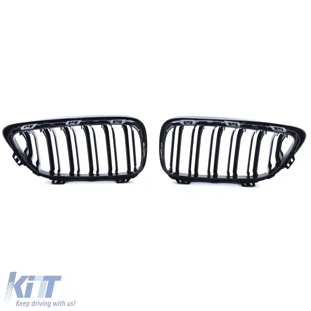 Grilă frontală sport cu dublu fante, lucioasă, potrivită pentru BMW Seria 2 F22 F23 14-21-image-6197748