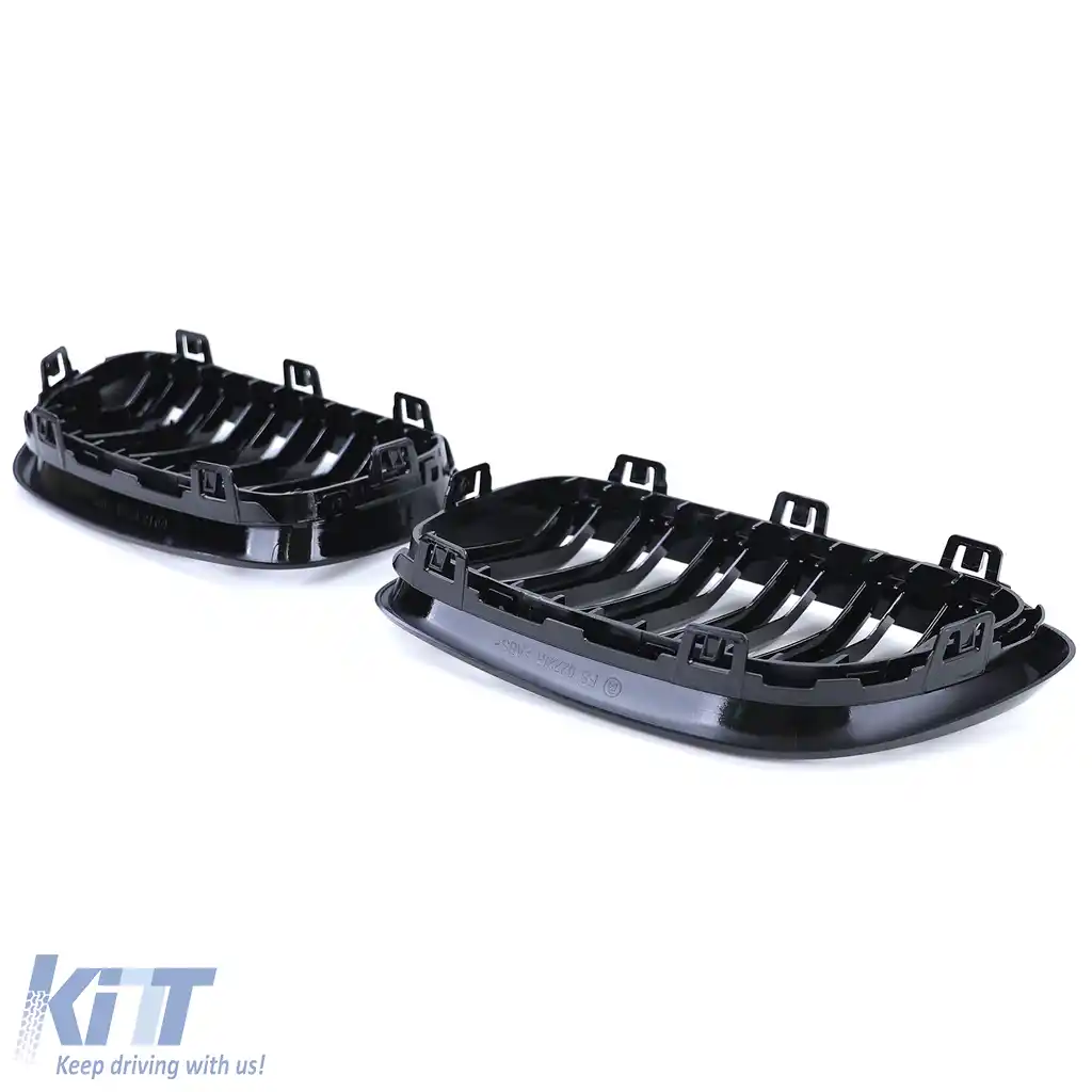 Grilă frontală sport cu dublu fante, lucioasă, potrivită pentru BMW Seria 2 F22 F23 14-21-image-6197750