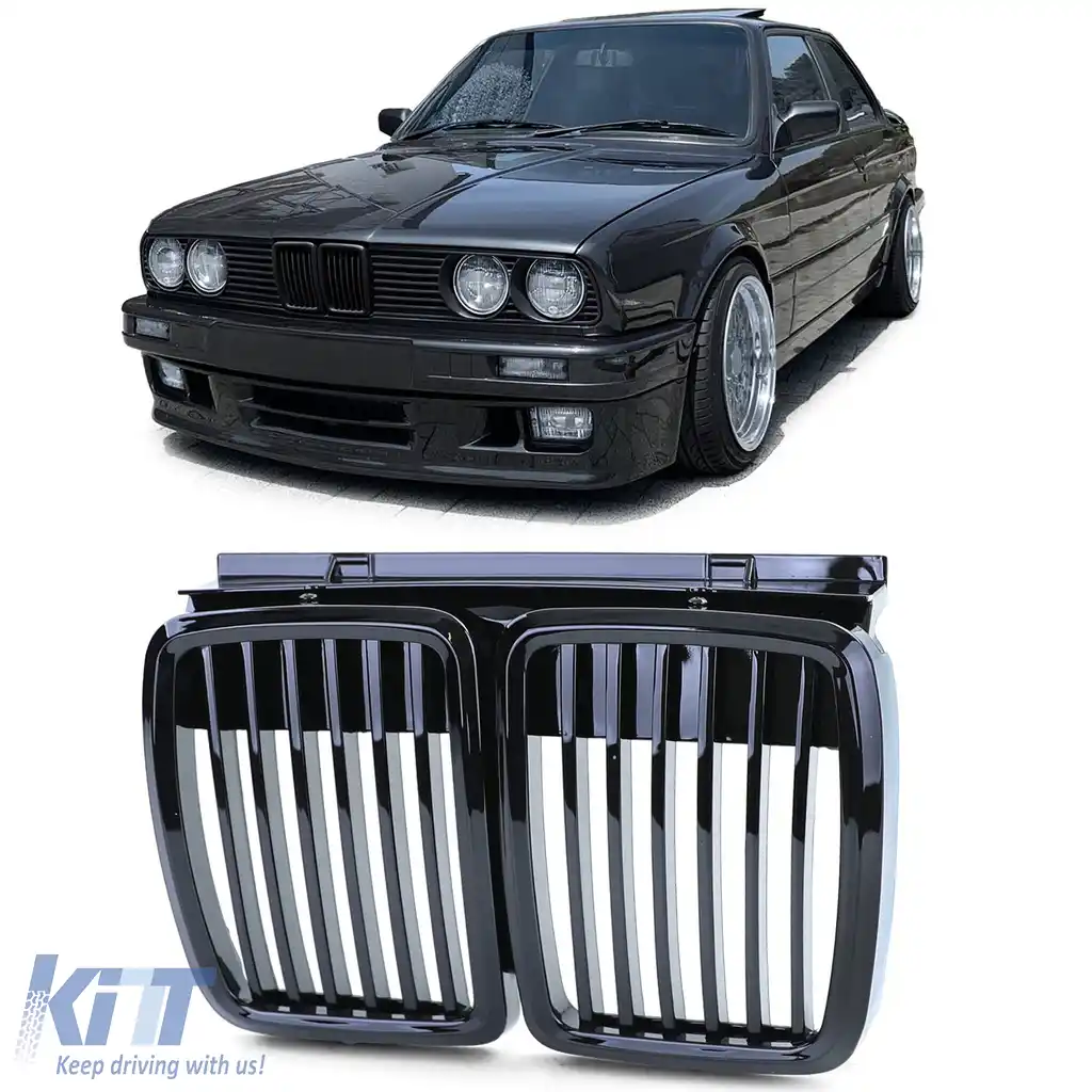 Grilă frontală sport lucioasă pentru BMW Seria 3 E30 1982-1994