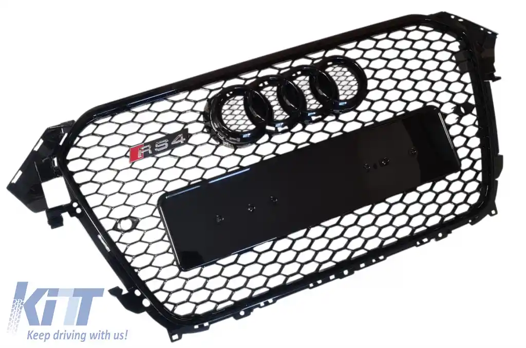Grilă frontală stil RS4 potrivită pentru Audi A4 B8.5 2013 - 2016!-image-6326304