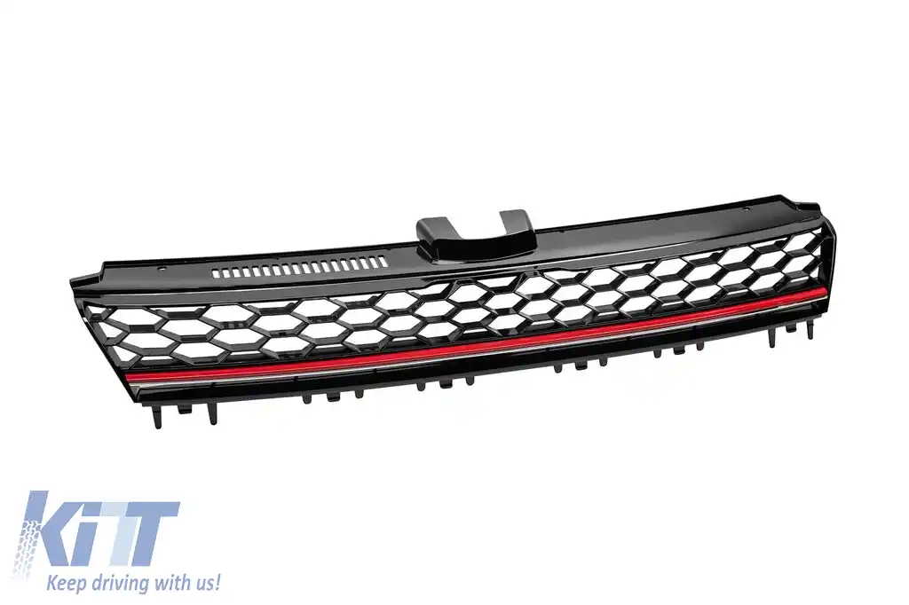 Grilă GTi potrivită pentru VW Golf VII 2012-2017 pentru bara GTi, fără deschidere pentru emblemă-image-6216949