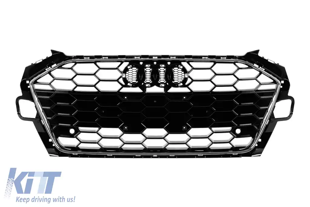Grilă lac negru tip S4 potrivită pentru Audi A4 B9.5 2020-2024