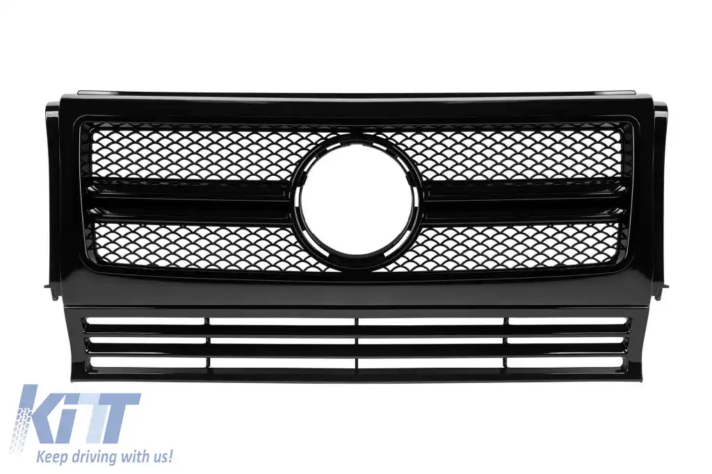 Grilă lacuită neagră potrivită pentru Mercedes G-Class W463 1990-2012, tip G63, G65
