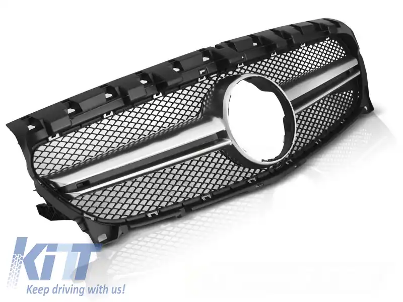 GRILĂ NEAGRĂ ARGINTIE SPORTIVĂ potrivită pentru MERCEDES CLA W117 13-19
