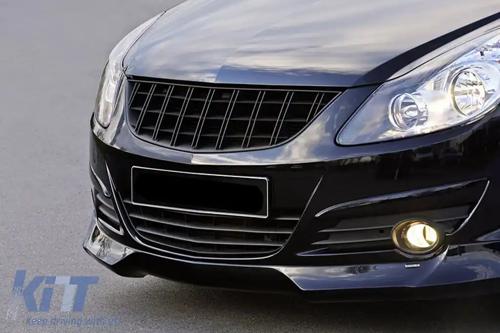 Grilă neagră fără emblemă potrivită pentru Opel Corsa D 2006-2009-image-6213237