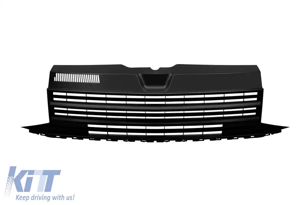 Grilă neagră potrivită pentru VW T6 2015-2019, fără deschidere pentru emblemă
