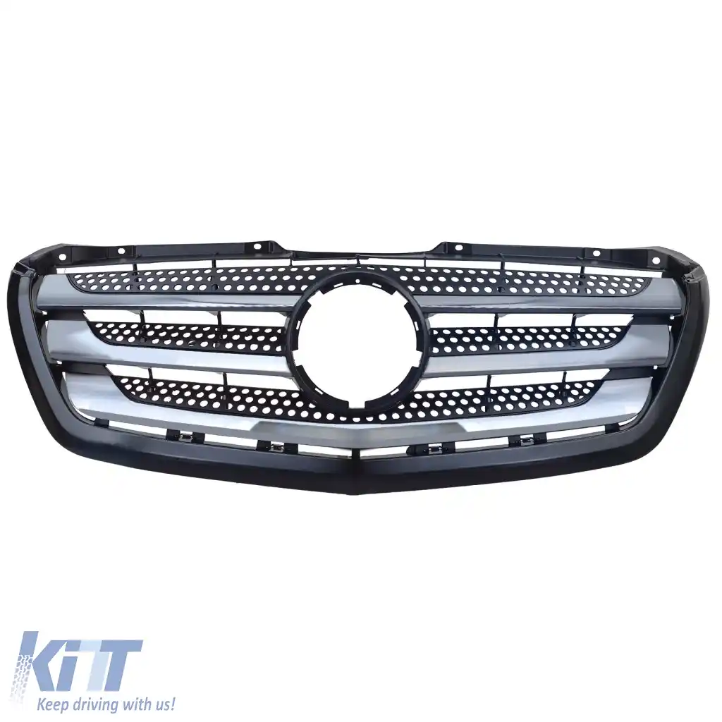 Grilă radiator cu crom + cadru potrivit pentru Mercedes Sprinter W906 Facelift 2013–18-image-6326701