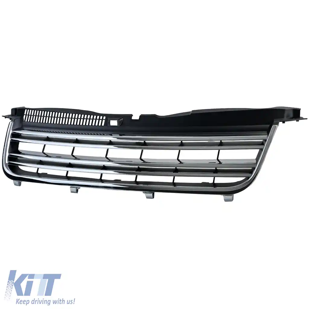 Grilă radiator cu două fante crom negru, potrivită pentru VW Passat 3BG Sedan Variant 00-05-image-6204616