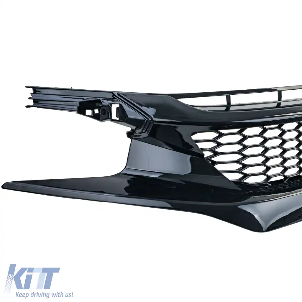Grilă radiator curată cu fagure TR Performance Gloss, potrivită pentru Honda Civic X FC FK 2016-2020-image-6264141