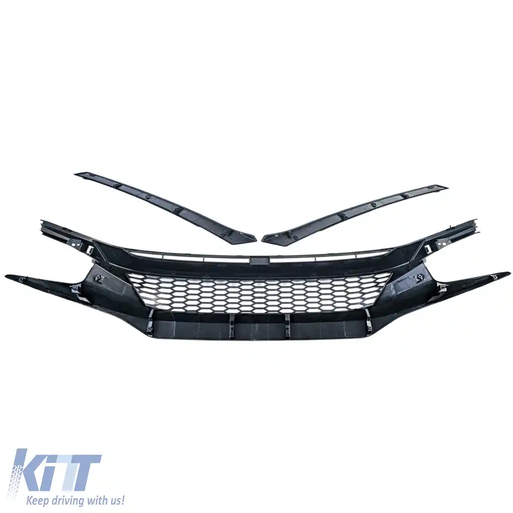 Grilă radiator curată cu fagure TR Performance Gloss, potrivită pentru Honda Civic X FC FK 2016-2020-image-6264142