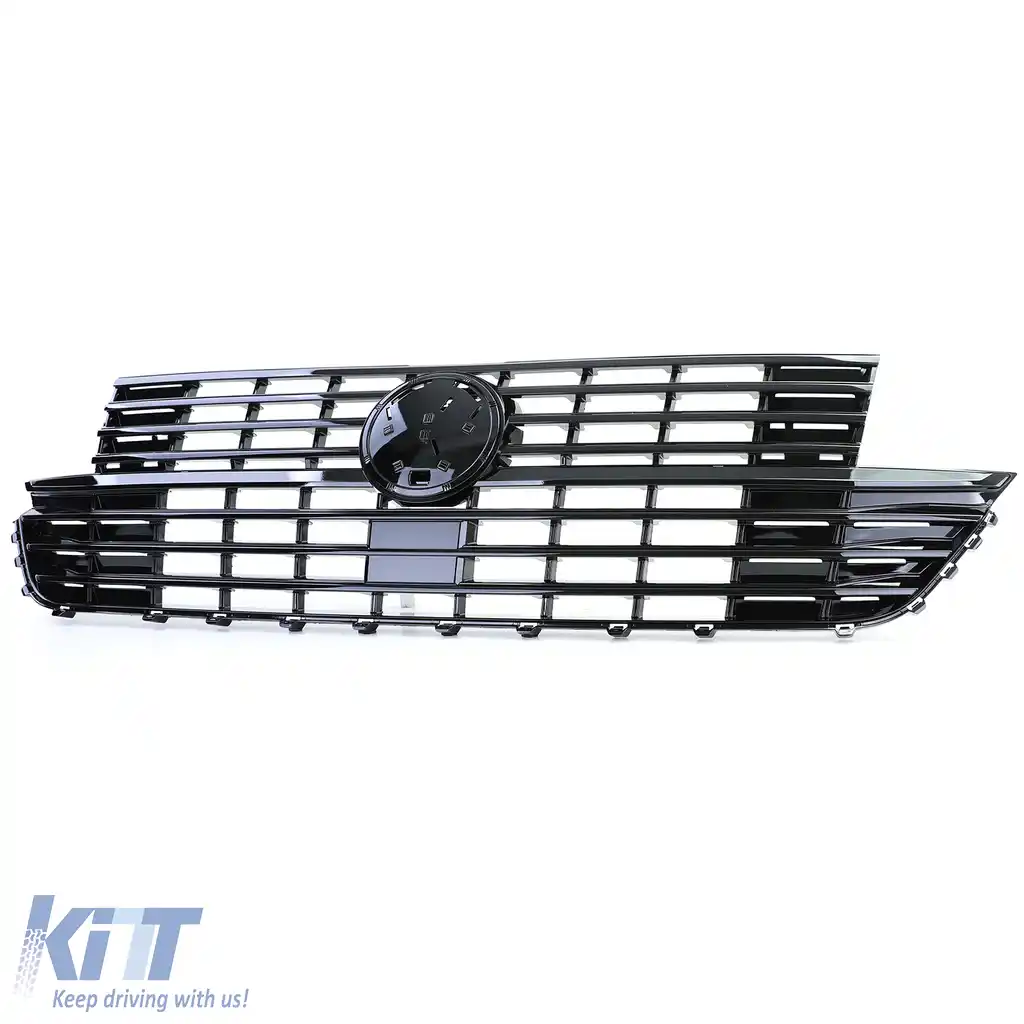 Grilă radiator față, lucioasă, neagră, potrivită pentru VW T6.1 Bus Multivan Facelift din 19-image-6204078