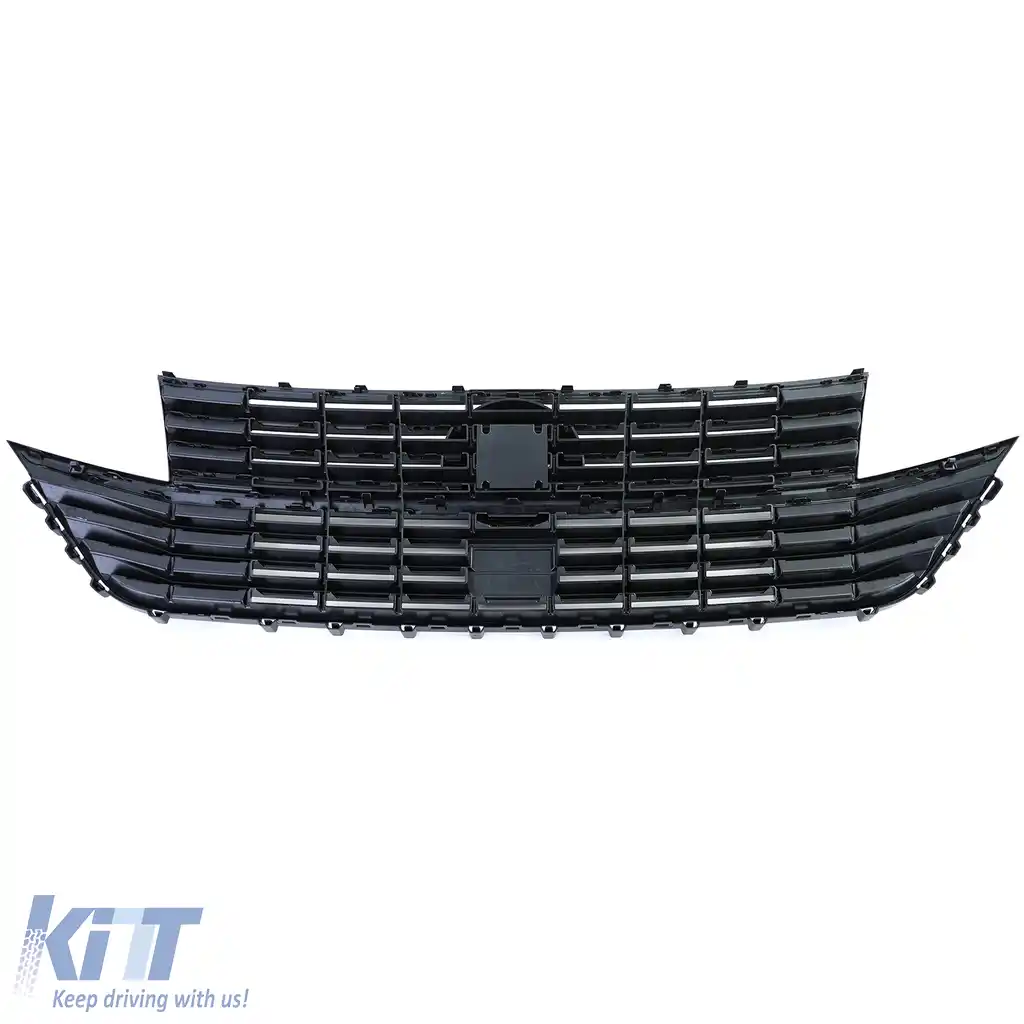 Grilă radiator față, lucioasă, neagră, potrivită pentru VW T6.1 Bus Multivan Facelift din 19-image-6204082
