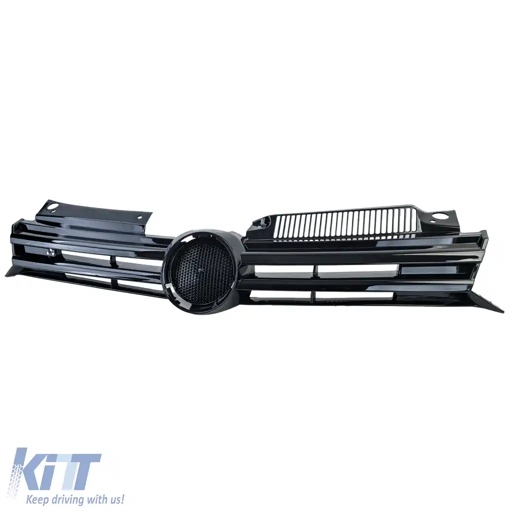 Grilă radiator față neagră lucioasă potrivită pentru VW Golf 6 GTI GTD R 2008–2013-image-6328947