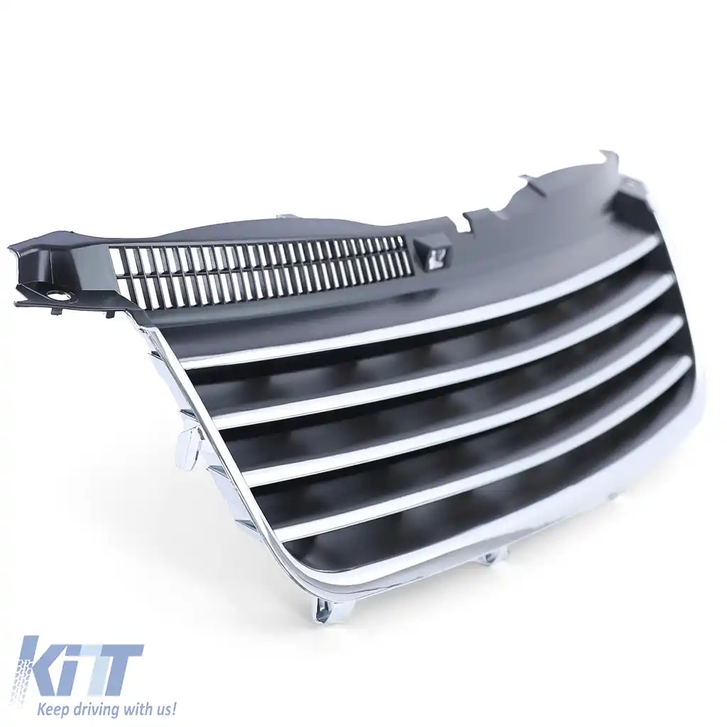 Grilă radiator fără emblemă cu benzi cromate, potrivită pentru VW Passat 3BG 00-05-image-6258894