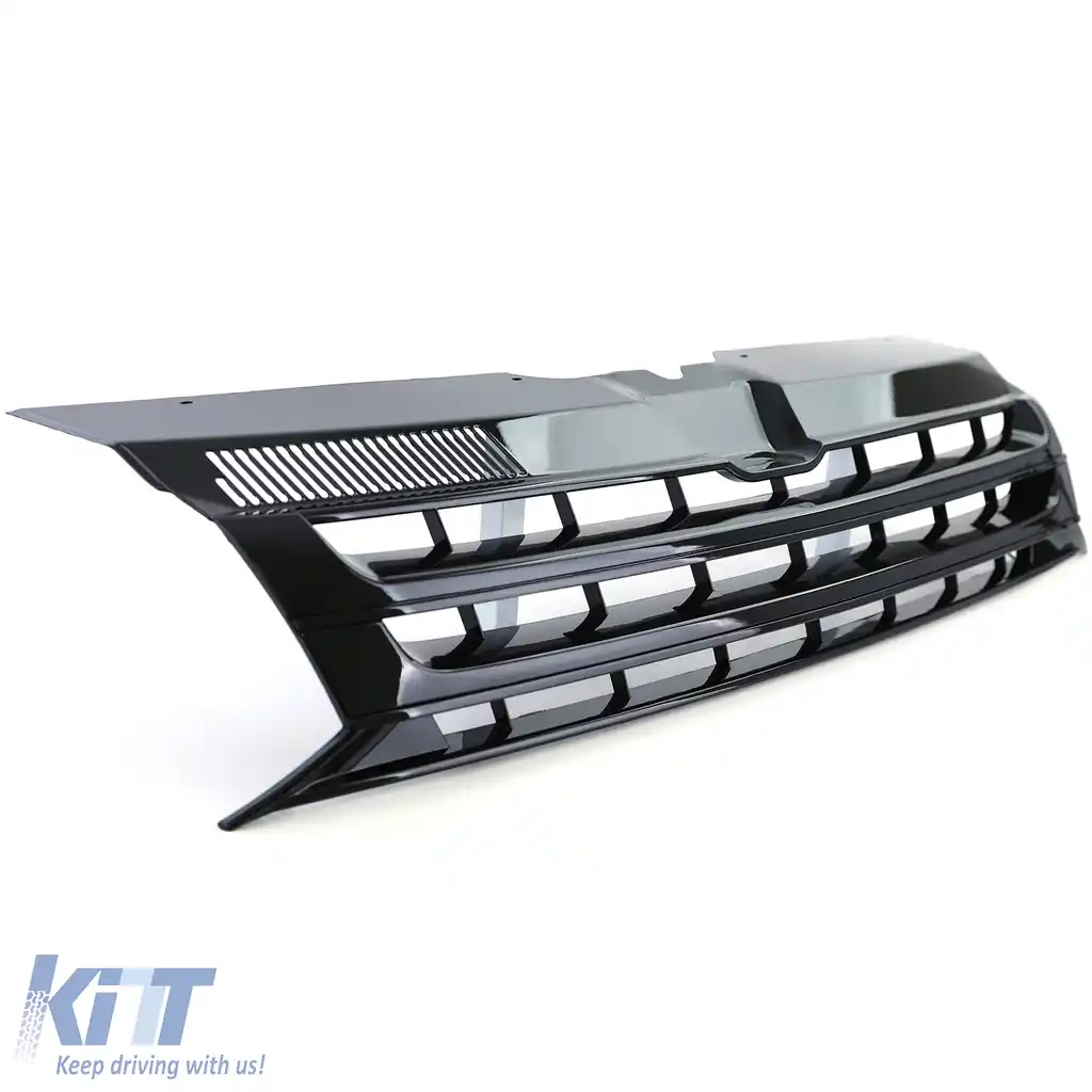 Grilă radiator fără emblemă negru lucios pentru VW Bus T5 Facelift 09-15-image-6192797