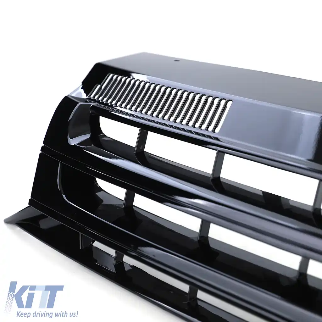 Grilă radiator fără emblemă negru lucios pentru VW Bus T5 Facelift 09-15-image-6192800