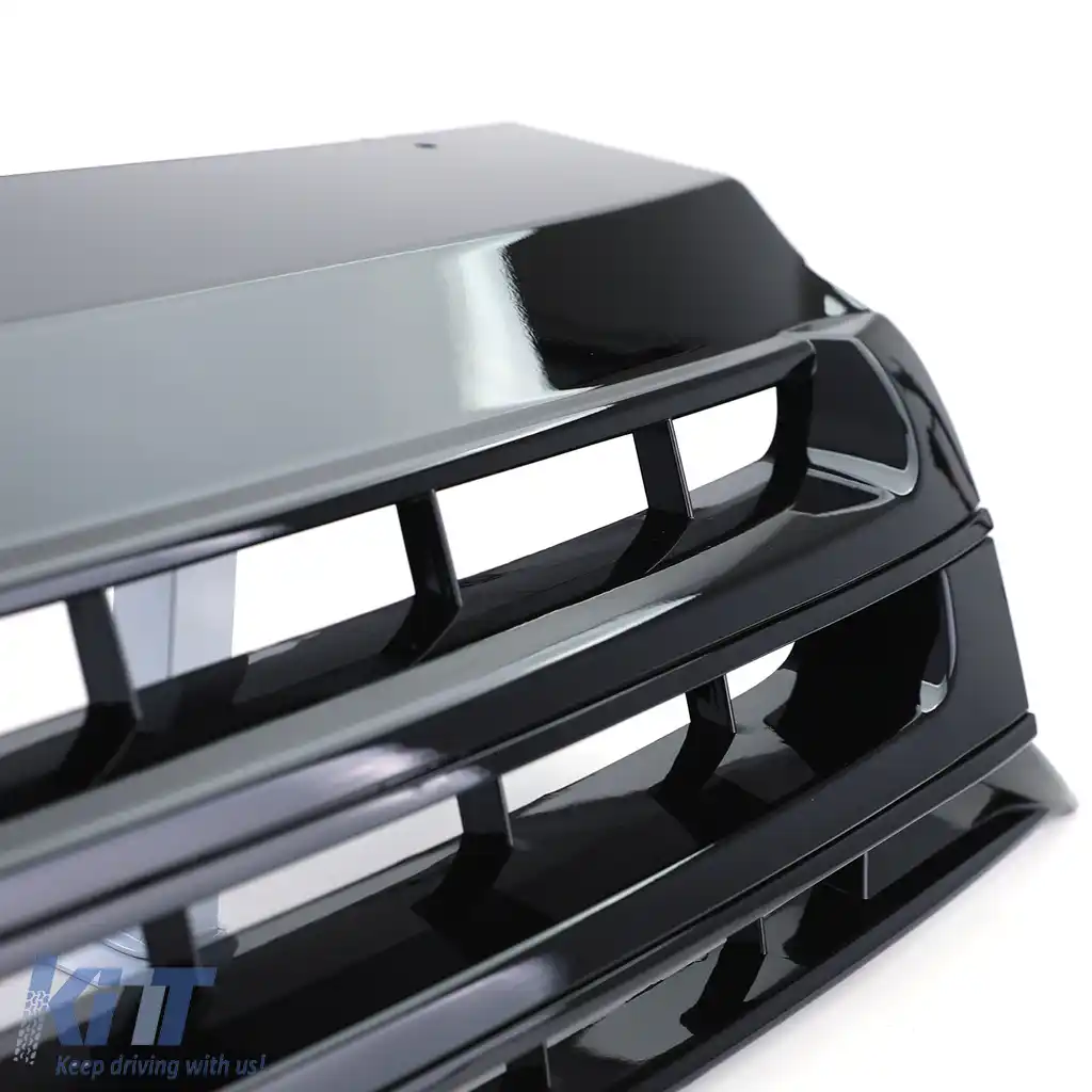Grilă radiator fără emblemă negru lucios pentru VW Bus T5 Facelift 09-15-image-6192801