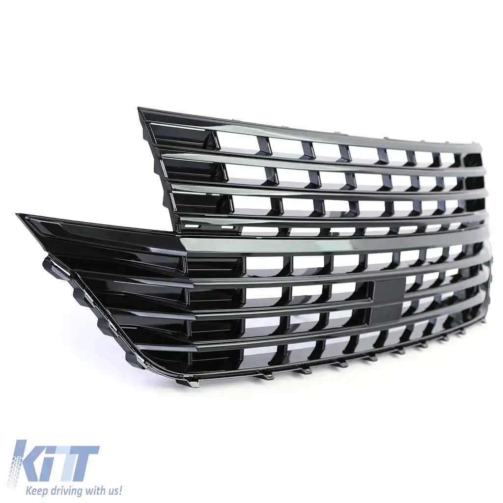 Grilă radiator fără emblemă negru lucios, potrivită pentru VW T6.1 Bus+Transporter facelift din 19-image-6198779