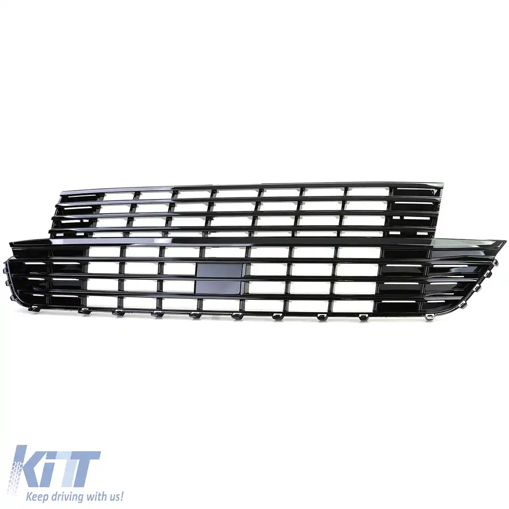Grilă radiator fără emblemă negru lucios, potrivită pentru VW T6.1 Bus+Transporter facelift din 19-image-6198780