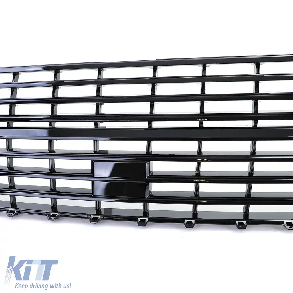 Grilă radiator fără emblemă negru lucios, potrivită pentru VW T6.1 Bus+Transporter facelift din 19-image-6198782