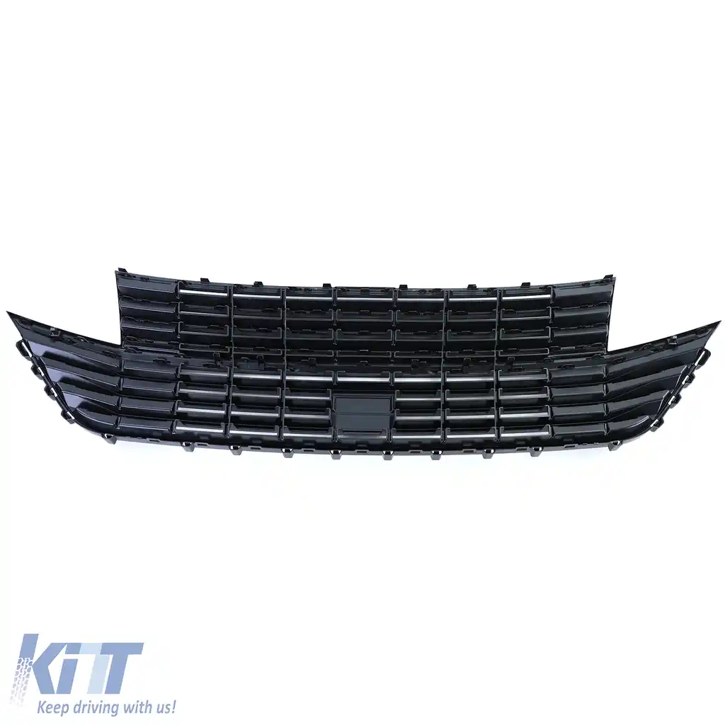 Grilă radiator fără emblemă negru lucios, potrivită pentru VW T6.1 Bus+Transporter facelift din 19-image-6198785