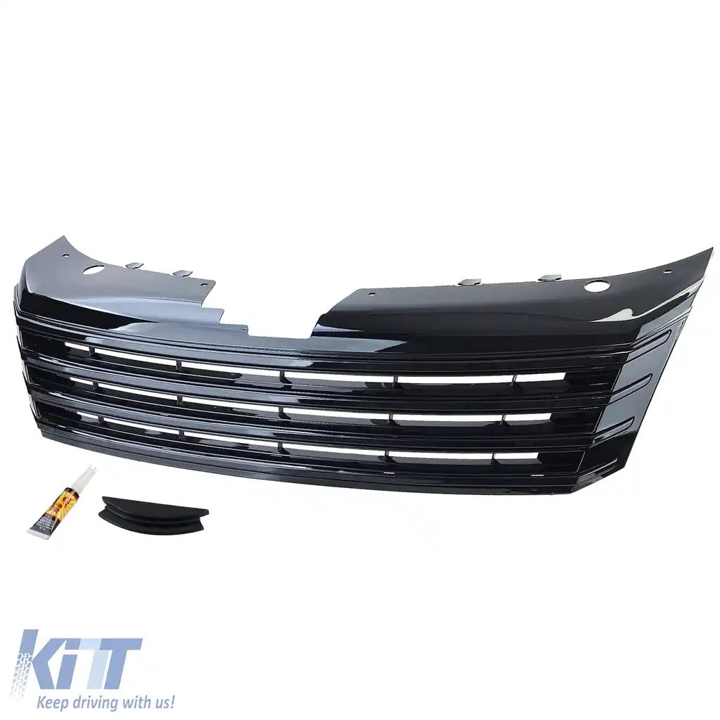 Grilă radiator fără emblemă Negru lucios potrivită pentru VW Passat B7 2010-2015-image-6201110