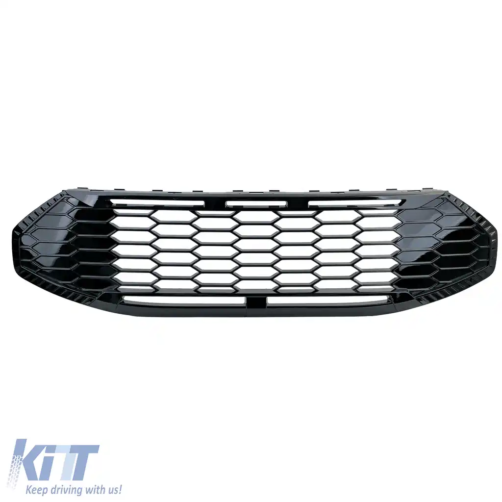 Grilă radiator fără emblemă Negru Lucios potrivită pentru Ford Tourneo Transit Custom din 2023-image-6207905