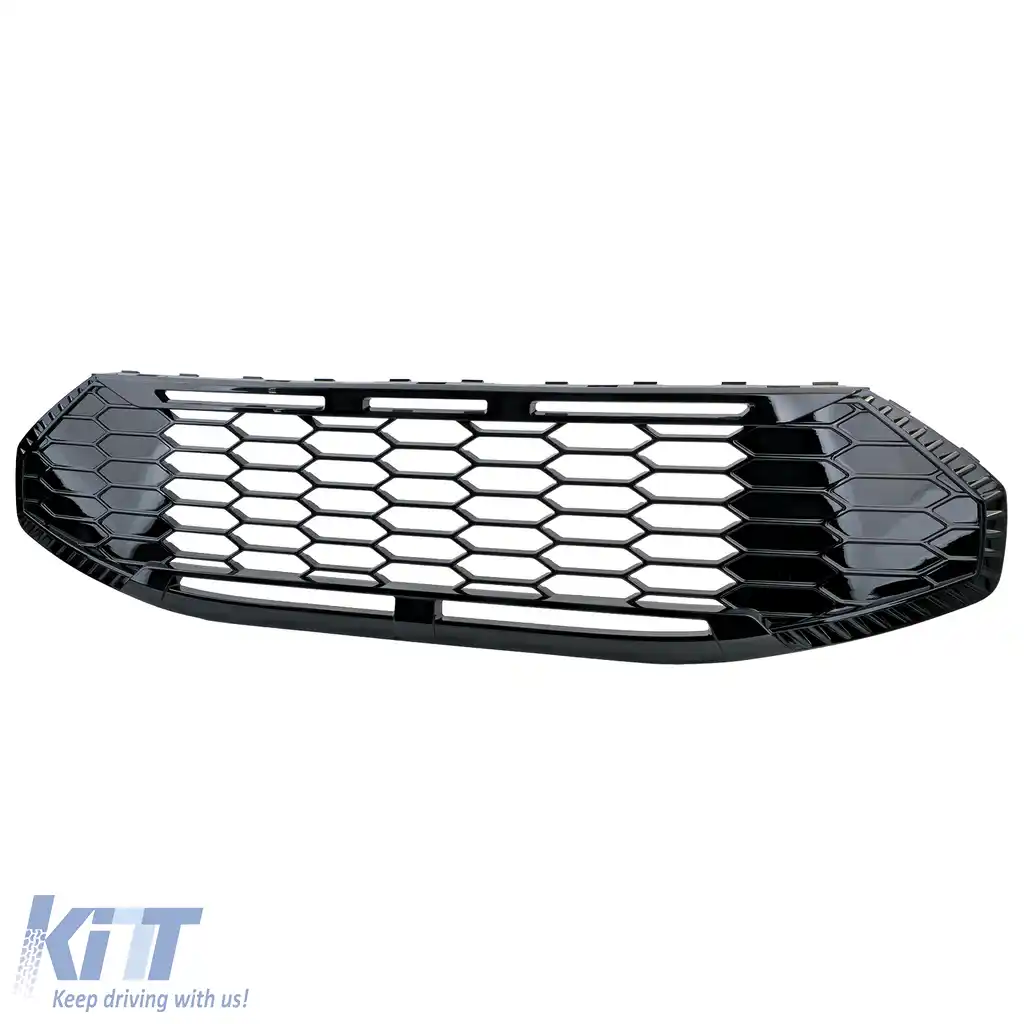 Grilă radiator fără emblemă Negru Lucios potrivită pentru Ford Tourneo Transit Custom din 2023-image-6207906