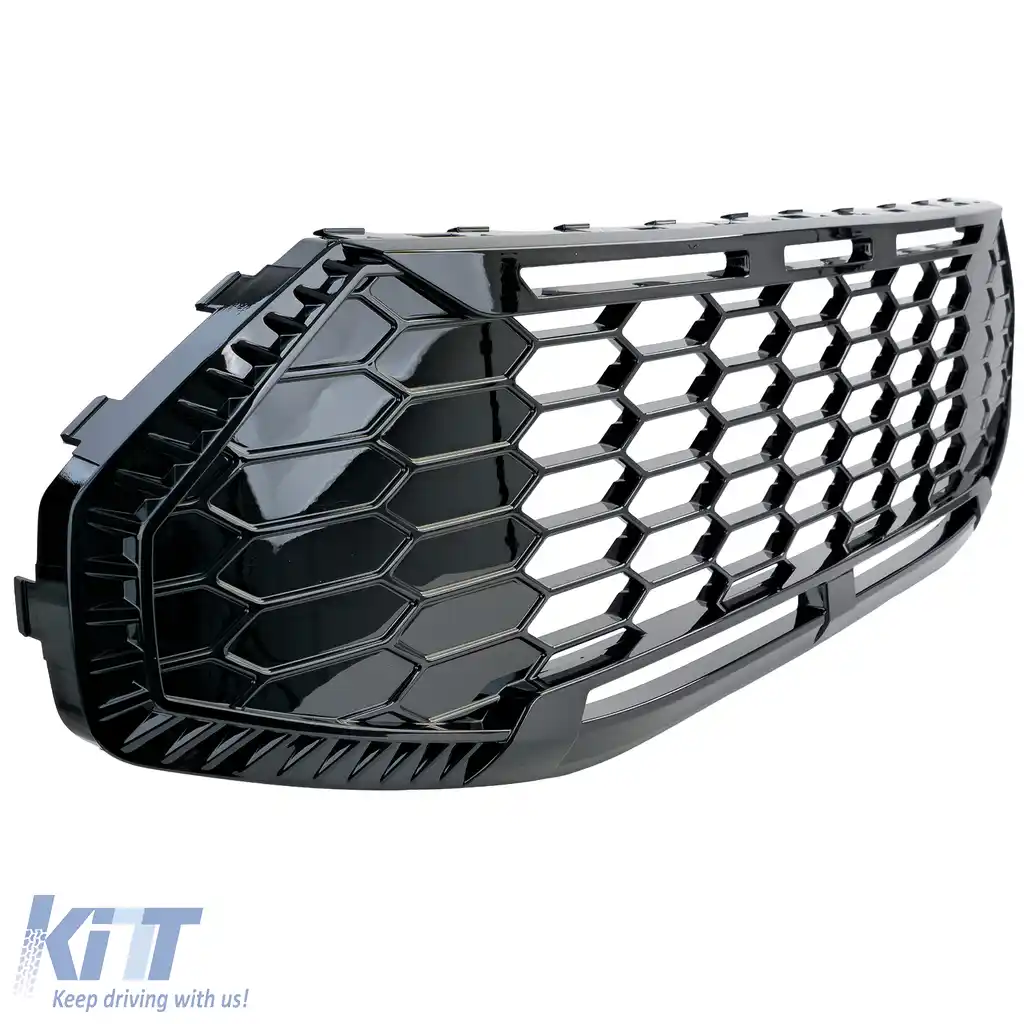 Grilă radiator fără emblemă Negru Lucios potrivită pentru Ford Tourneo Transit Custom din 2023-image-6207907