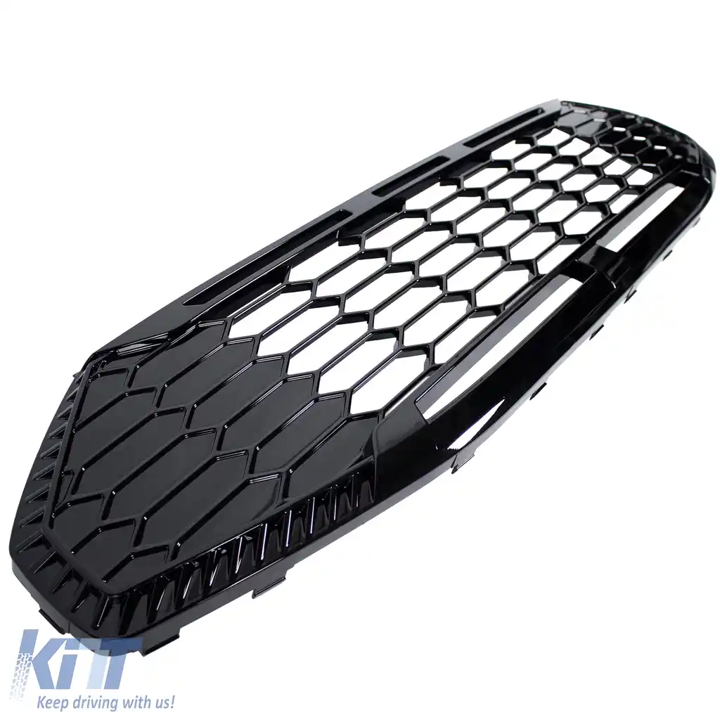 Grilă radiator fără emblemă Negru Lucios potrivită pentru Ford Tourneo Transit Custom din 2023-image-6207910