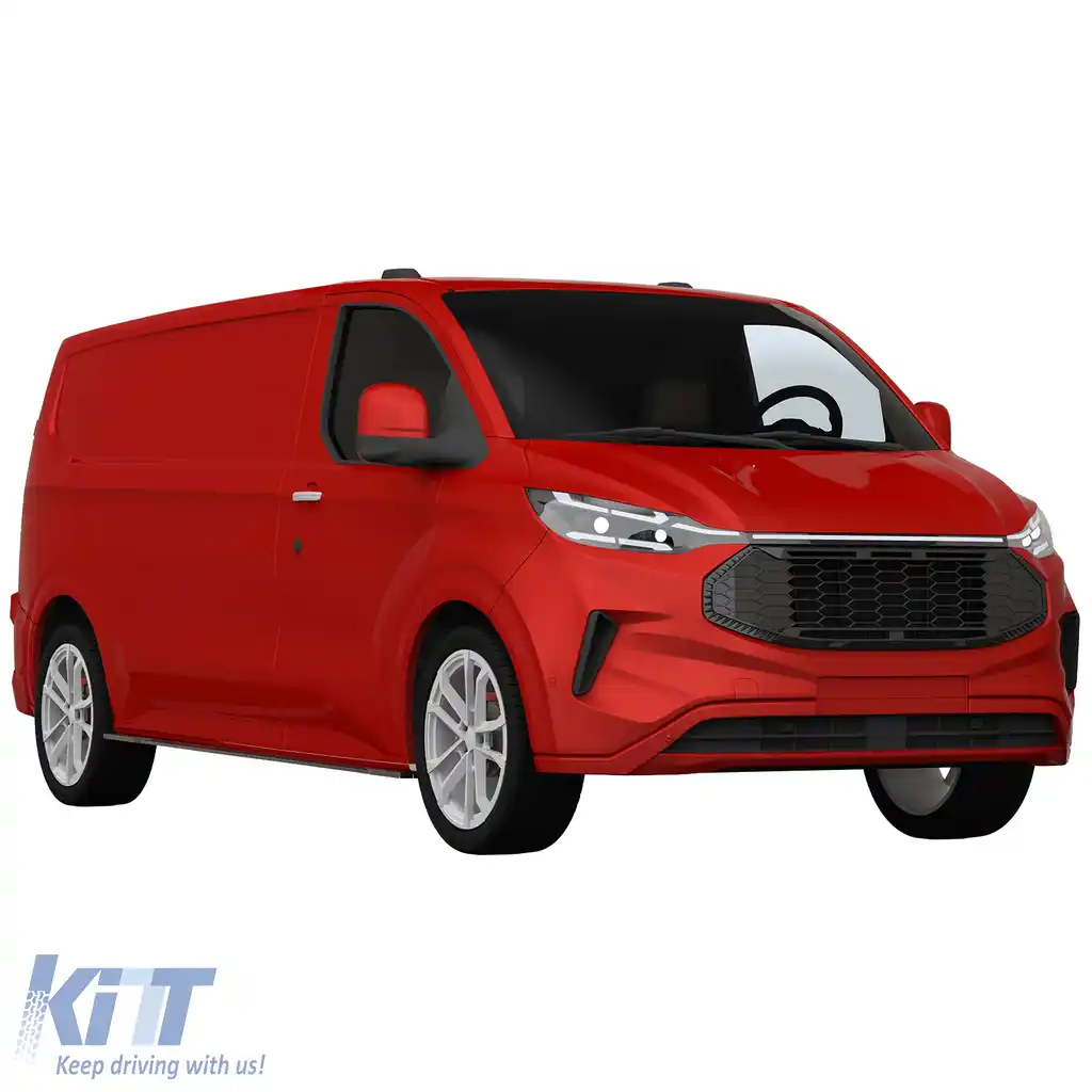 Grilă radiator fără emblemă Negru Lucios potrivită pentru Ford Tourneo Transit Custom din 2023-image-6207912