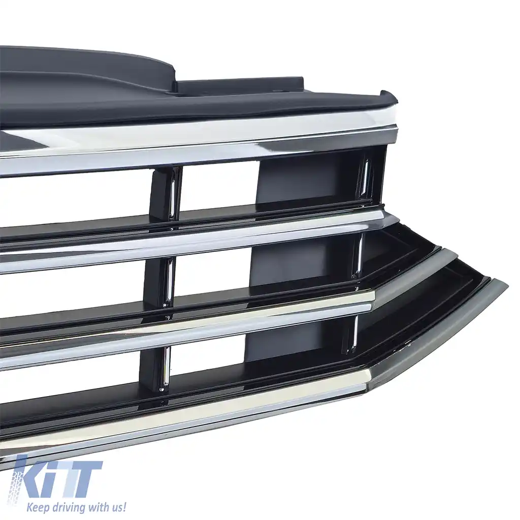 Grilă radiator neagră cu benzi cromate, potrivită pentru VW Passat B8 3G Facelift 2019-2023-image-6203354