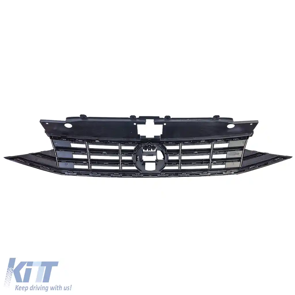 Grilă radiator neagră cu benzi cromate, potrivită pentru VW Passat B8 3G Facelift 2019-2023-image-6203355